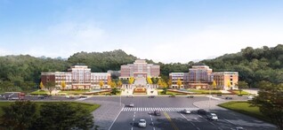 梁平知德中学正面渲染效果图。重庆设计集团有限公司市政设计研究院供图