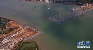 （经济）（2）海口：文明东越江通道围堰吹填预计月底完工