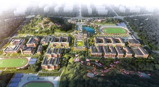 梁平知德中学校园全景渲染效果图。重庆设计集团有限公司市政设计研究院供图
