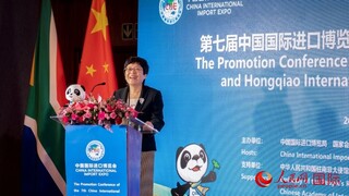 中国驻南非大使馆公参刘峪致辞。（人民日报非洲中心分社  希拉兹·莫林）