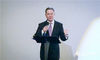 图为中国驻英国大使郑泽光致辞。人民网 郭锦标摄