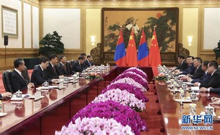 （XHDW）（2）习近平同蒙古国总统巴特图勒嘎举行会谈
