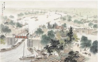 宋文治《今天的运河》73.5cm×115cm 20世纪50年代