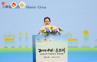 缅甸饭店与旅游部部长德德凯在开幕式上致辞。中国—东盟中心供图