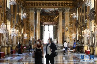 （国际疫情）（1）意大利罗马：科隆纳宫重新开放