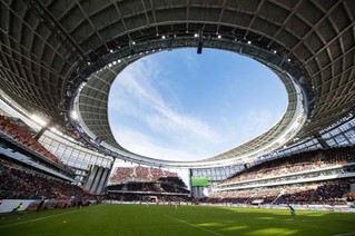 俄罗斯世界杯期间，叶卡捷琳堡体育场将举办四场小组赛。这是叶卡捷琳堡体育场内景。新华社记者吴壮摄