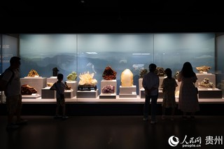 在贵州省地质博物馆，游客正在参观游览。人民网记者 翁奇羽摄