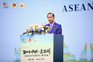 柬埔寨新闻大臣奈帕德拉在开幕式上致辞。中国—东盟中心供图