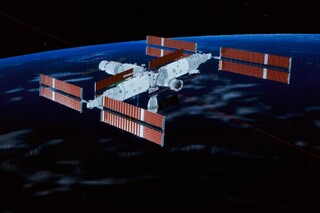 神舟二十号载人飞船与空间站组合体完成自主快速交会对接。中国载人航天工程办公室供图