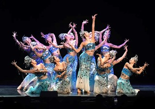 中国歌剧舞剧院艺术家们表演舞蹈《水之灵》。中国驻丹麦大使馆供图