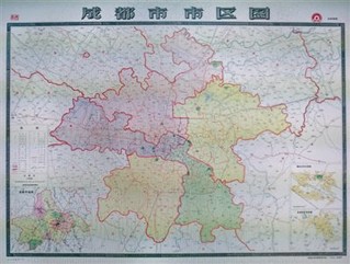 上世纪80年代标注有东西城区的成都地图上世纪50年代成都市城区图东部