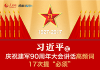习近平建军90周年讲话高频词 17次提"必须"