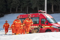3月12日，消防救援人员快速出动。