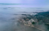 3月13日拍攝的洛南縣古城鎮南村風光（無人機照片）。新華社記者 陶明 攝