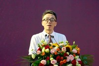 广州城市理工学院校长吴波在2022年开学典礼上讲话。校方供图