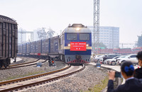 中老铁路国际货运专列首达腾俊国际陆港。受访者供图