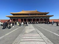 3月18日，海登·约翰逊拍下的故宫太和殿前一景。（受访者供图）