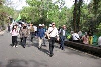 1 图为媒体采风团漫步景区.JPG