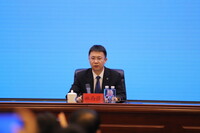 中国载人航天工程新闻发言人、中国载人航天工程办公室副主任林西强。人民网记者 黄帆摄