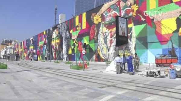 世界最大壁画亮相里约奥运大道